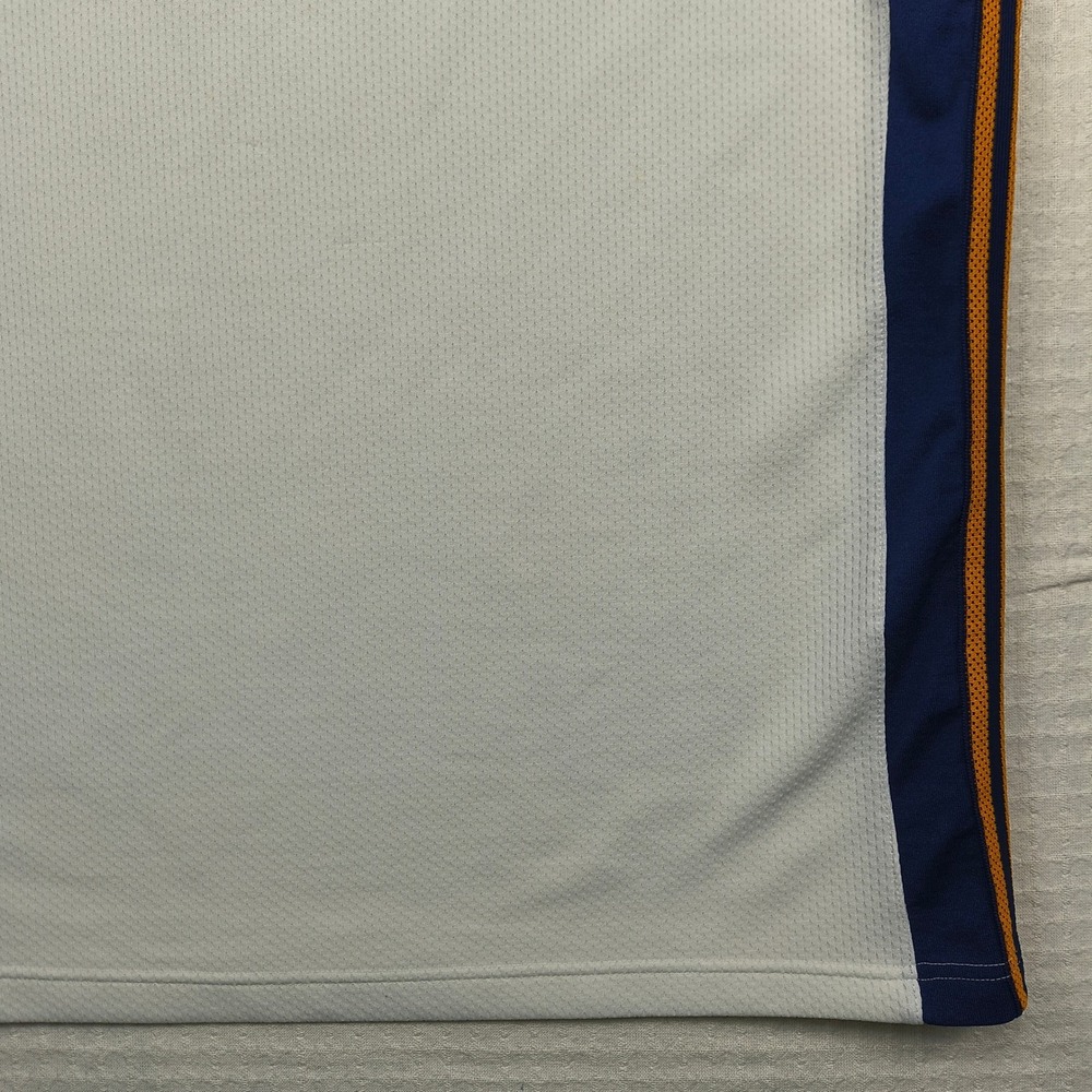 Adidas Mens XL Mesh Athletic Jersey Shirt White Navy Blue Orange 3-Stripes VTG - Picture 9 of 15